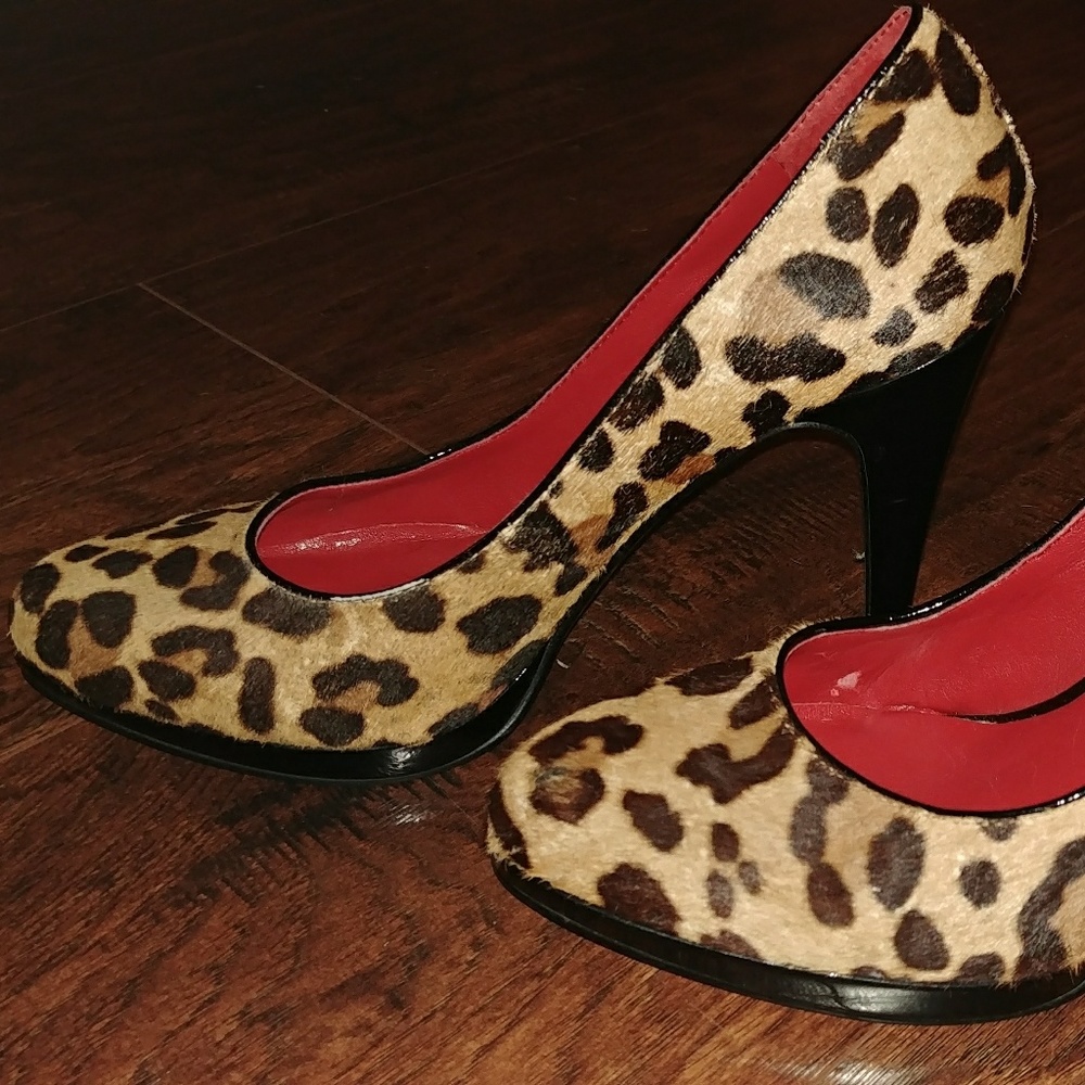 Nine West Cheetah faux fur heels